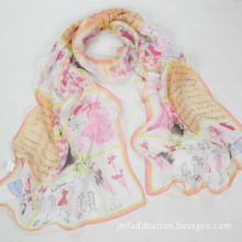 New Design Lady Autumn Polyester Chiffon Scarf